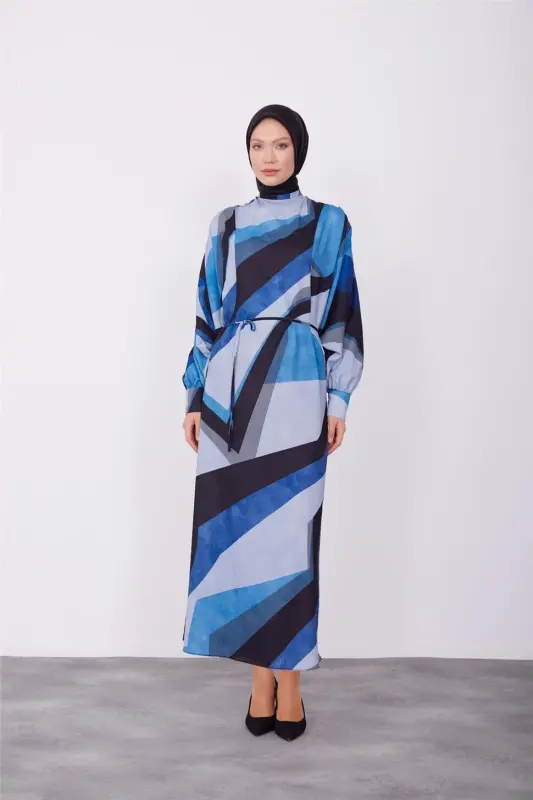 Armine Elbise 23K9673 İndigo - 8
