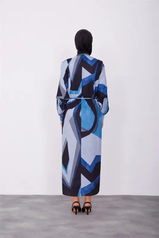 Armine Elbise 23K9673 İndigo - 12
