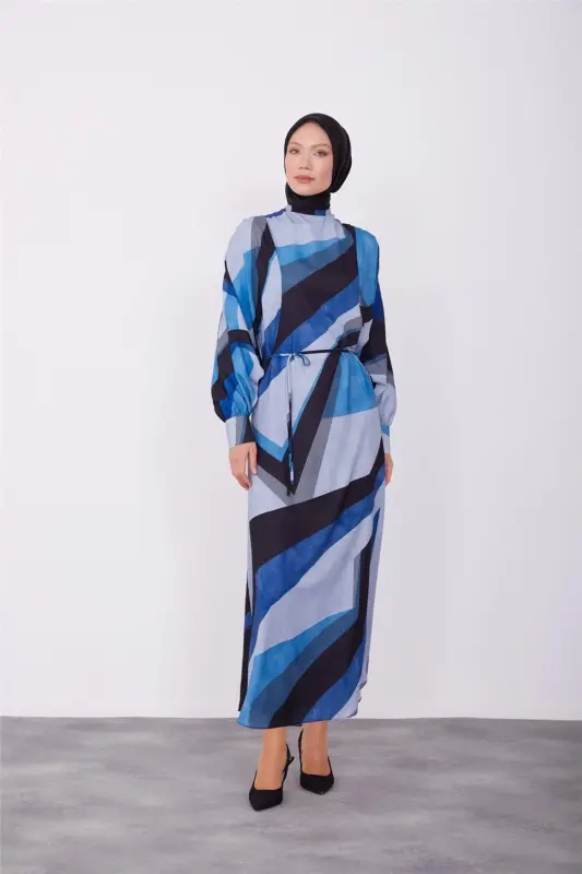 Armine Elbise 23K9673 İndigo - 3