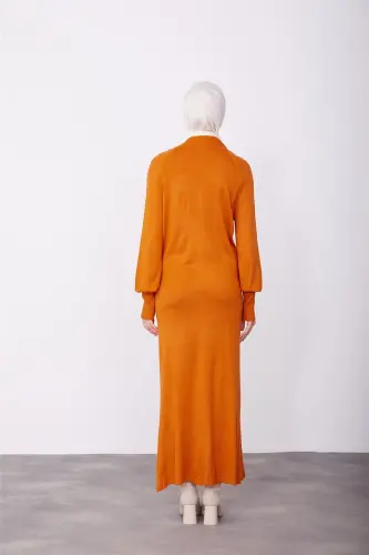 Armine Elbise 23Kd4250 Yanık Oranj - 5