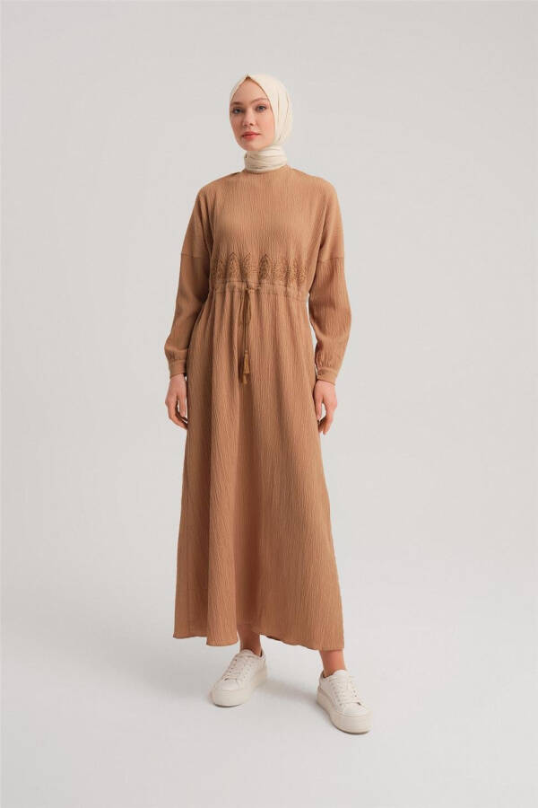 Armine Embroidered Dress 24Y9811 Camel - 7