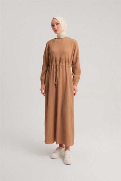 Armine Embroidered Dress 24Y9811 Camel - 8