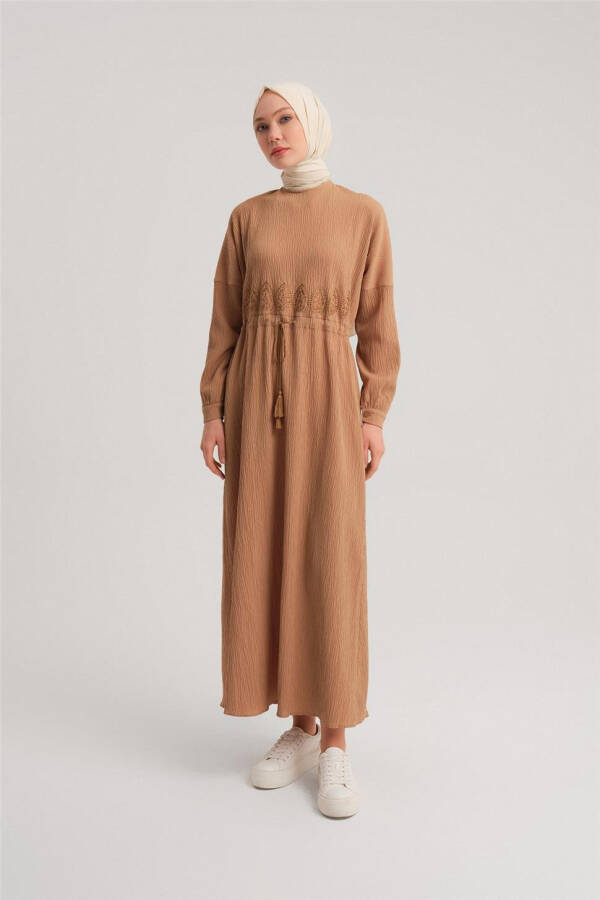 Armine Embroidered Dress 24Y9811 Camel - 8