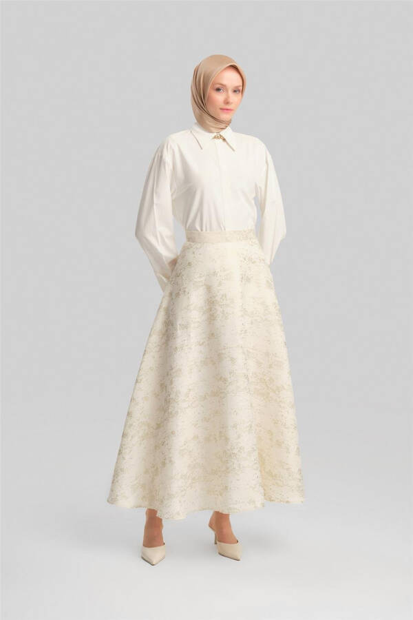 Armine File Embellished Sequined Skirt 24Y1633 Beige - 2