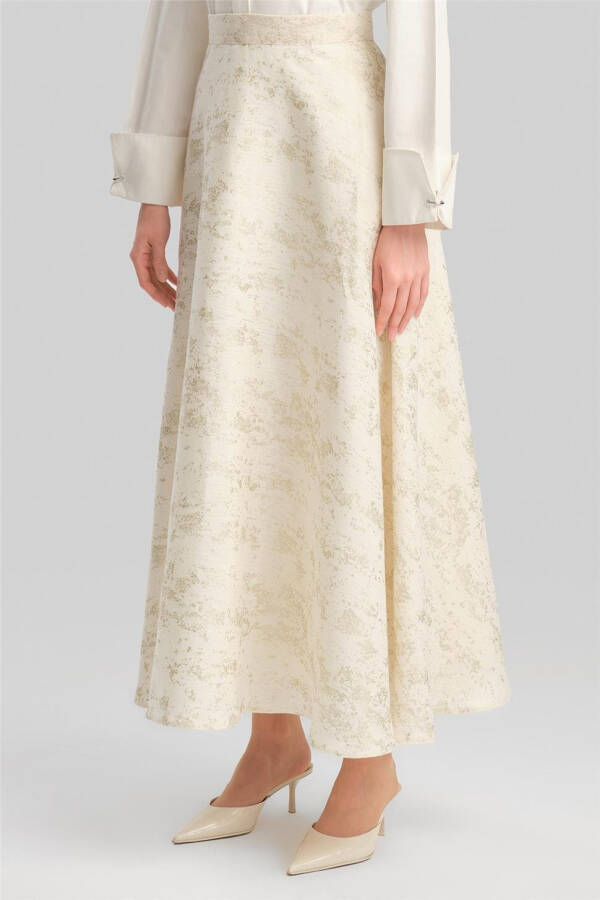 Armine File Embellished Sequined Skirt 24Y1633 Beige - 4