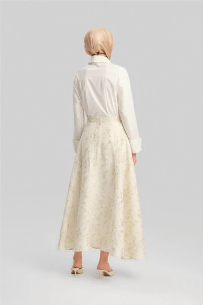 Armine File Embellished Sequined Skirt 24Y1633 Beige - 6