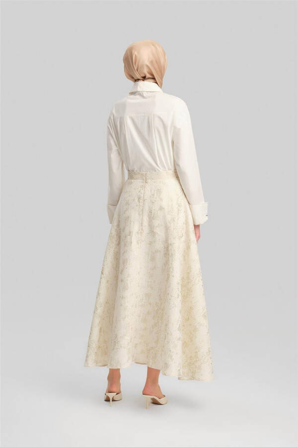 Armine File Embellished Sequined Skirt 24Y1633 Beige - 6