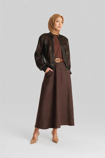 Armine Filesi Gold Efektli Ceket 24Y5509 Siyah - 7