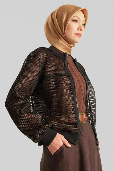 Armine Filesi Gold Efektli Ceket 24Y5509 Siyah - 3