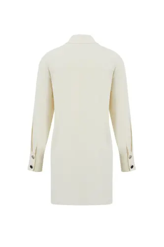 Armine Fiyonklu Naturel Kumaşlı Tunik 24K4300 Aytaşı - 2