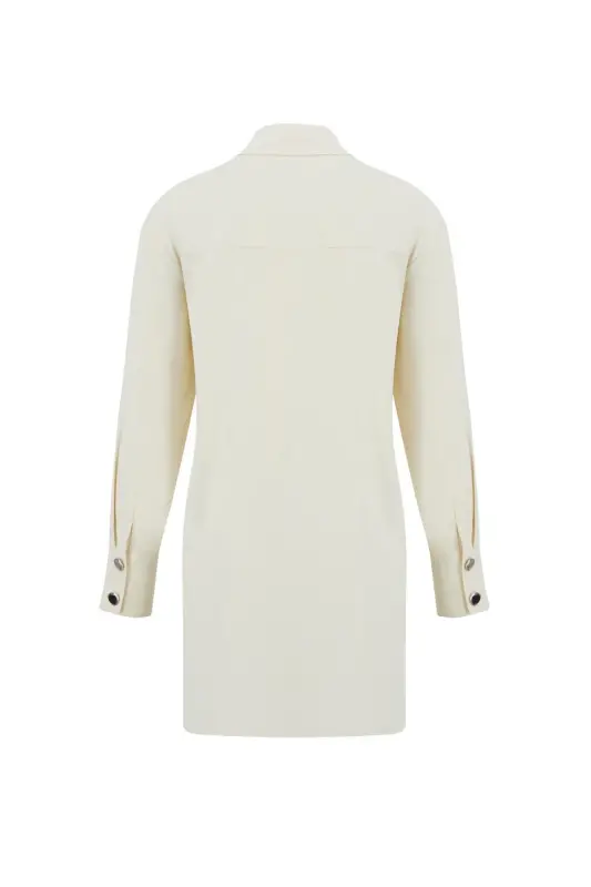 Armine Fiyonklu Naturel Kumaşlı Tunik 24K4300 Aytaşı - 2