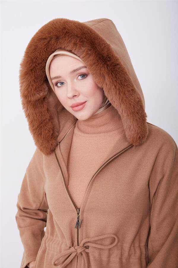 Armine Fur Coat 23K7226 Camel - 3