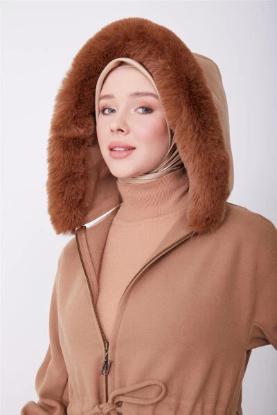 Armine Fur Coat 23K7226 Camel - 4