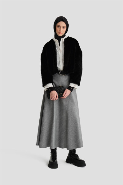 Armine Fur Coat 24K7610 Black - 12