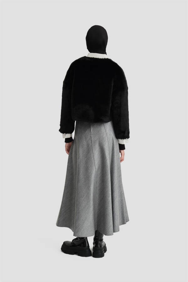 Armine Fur Coat 24K7610 Black - 14