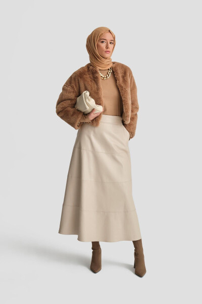 Armine Fur Coat 24K7610 Camel - 9