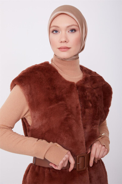 Armine Fur Vest 23K4601 Bitter Coffee - 1