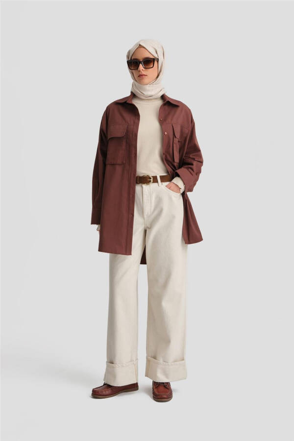 Armine Gabardin Shirt Jacket 24K3603 Red Brown - 6