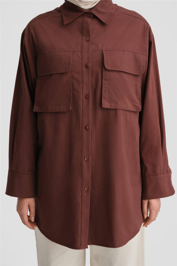 Armine Gabardin Shirt Jacket 24K3603 Red Brown - 5