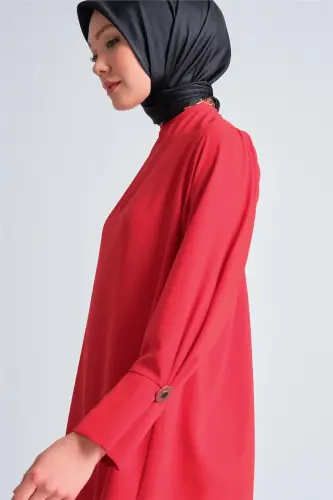 Armine Geniş Manşetli Tunik 24Y4000 Kırmızı - 4