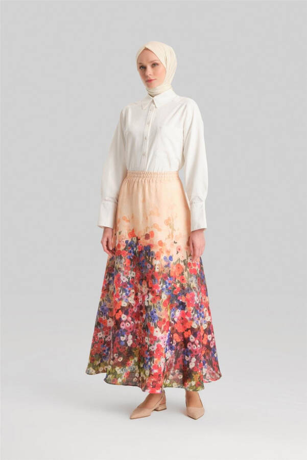 Armine Godet & Patterned Skirt 24Y1628 Orange - 8