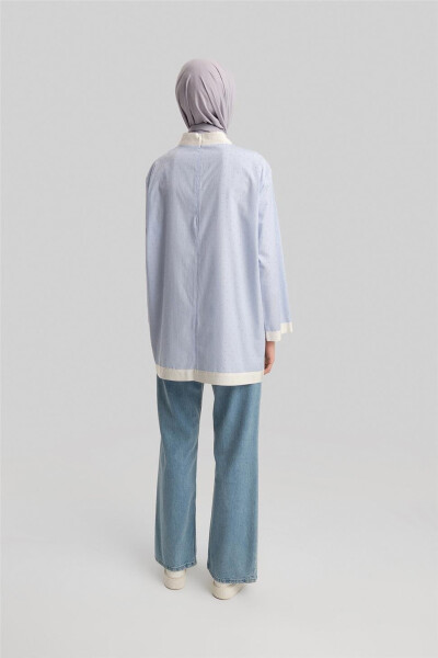 Armine Grograin and Stone Striped Shirt 24Y3556 Blue - 6