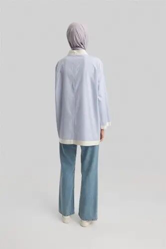 Armine Grograin and Stone Striped Shirt 24Y3556 Blue - 6
