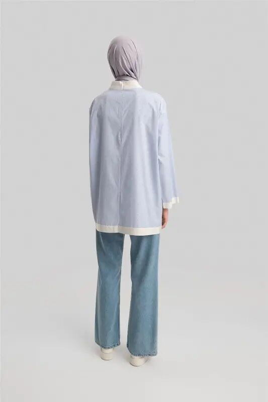 Armine Grograin and Stone Striped Shirt 24Y3556 Blue - 6