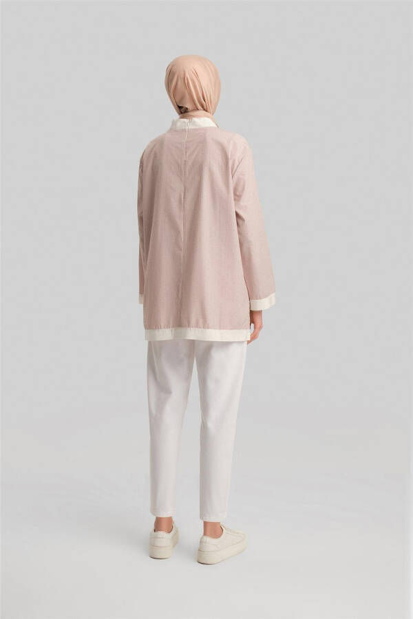 Armine Grograin and Stone Striped Shirt 24Y3556 Camel - 6