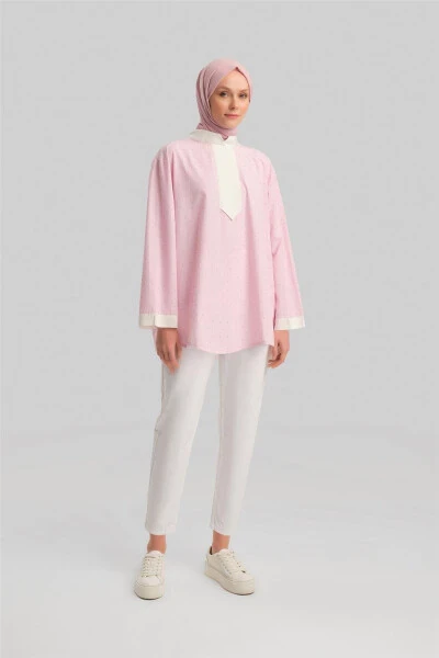 Armine Grograin and Stone Striped Shirt 24Y3556 Pink - ARMINE (1)