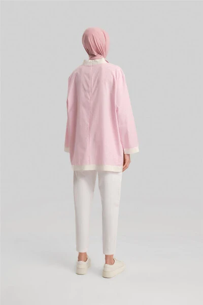 Armine Grograin and Stone Striped Shirt 24Y3556 Pink - 6