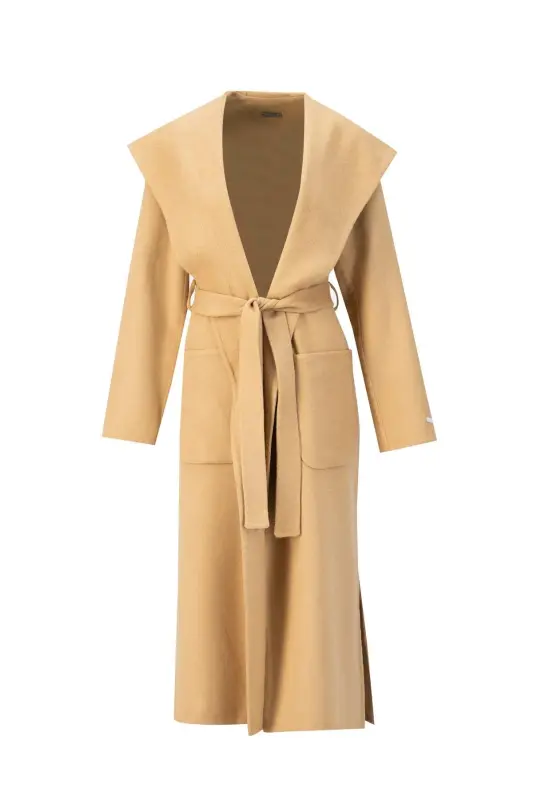 Armine Handmade Hooded Coat 24K8109 Camel - 6