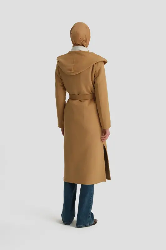 Armine Handmade Капюшонlu Mantı 24K8109 Camel - 5