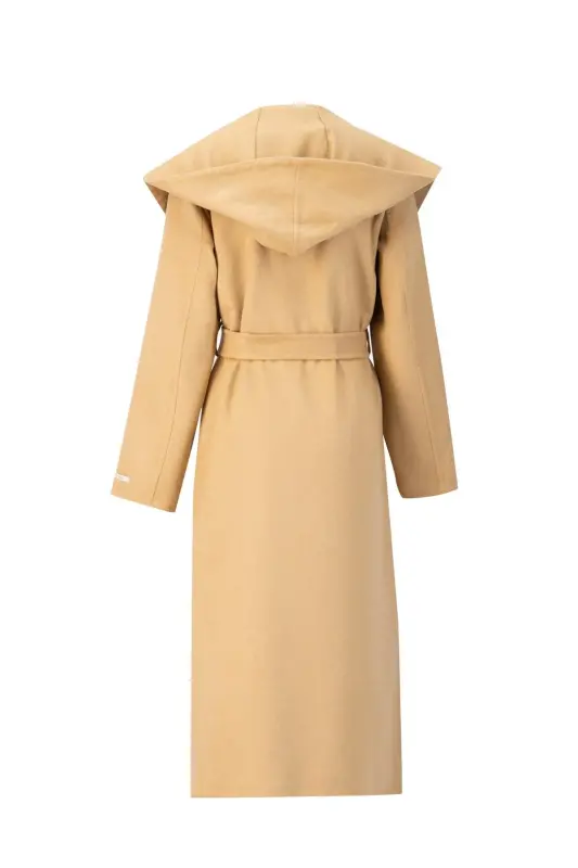 Armine Handmade Kapüşonli Manto 24K8109 Camel - 8