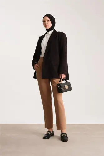 Armine High Waist Carrot Trousers Ort2518 Camel - 3