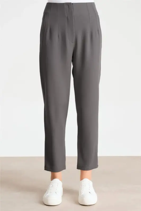Armine High Waist Carrot Trousers Ort2518 Gray - 4