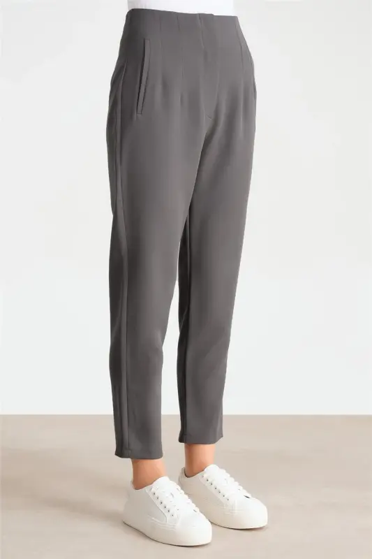 Armine High Waist Carrot Trousers Ort2518 Gray - 5