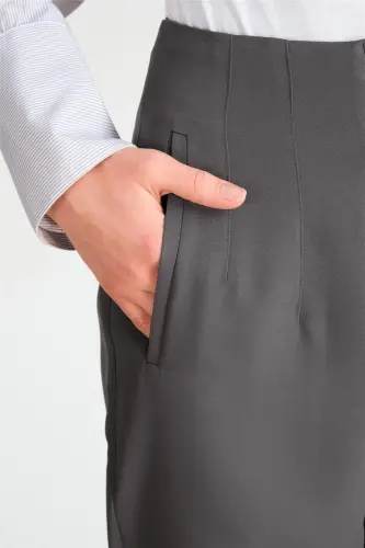 Armine High Waist Carrot Trousers Ort2518 Gray - 6