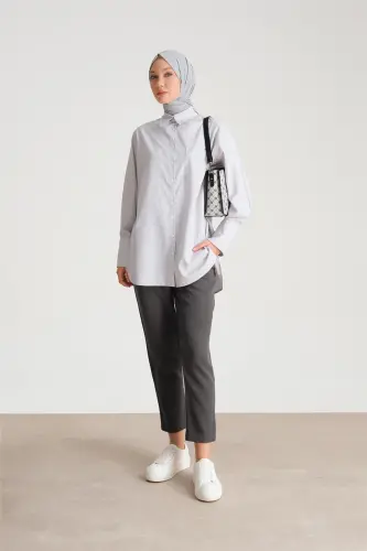 Armine High Waist Carrot Trousers Ort2518 Gray - 2