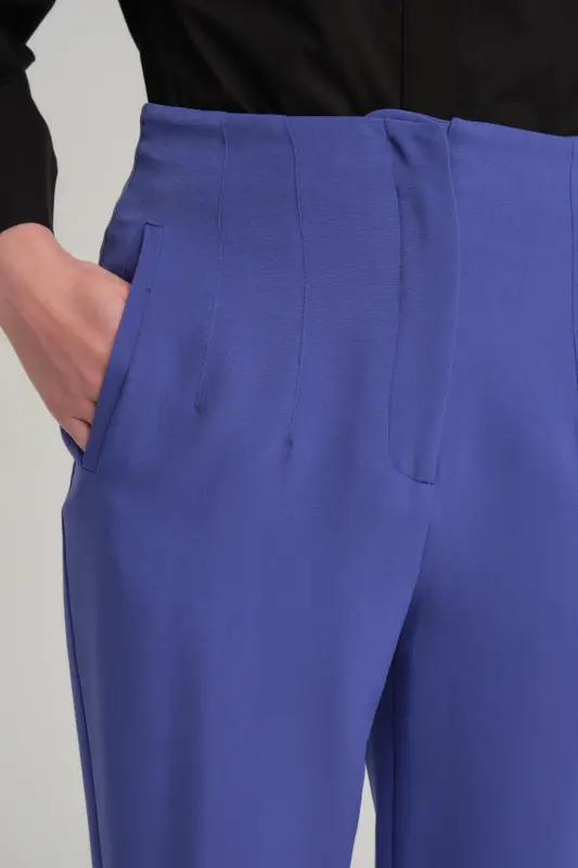 Armine High Waist Carrot Trousers Ort2518 Purple-Navy Blue - 5