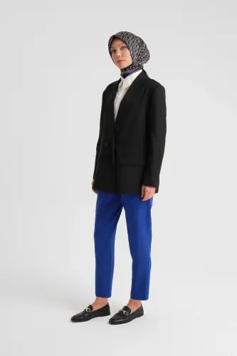 Armine High Waist Carrot Trousers Ort2518 Sax - 2