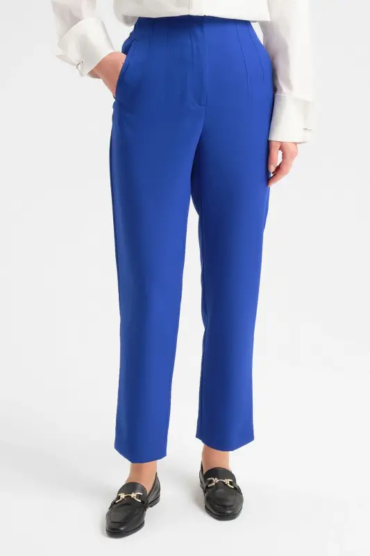 Armine High Waist Carrot Trousers Ort2518 Sax - 3