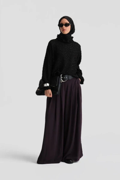 Armine High Waist Pleated Trousers (24K2700) Purple - ARMINE