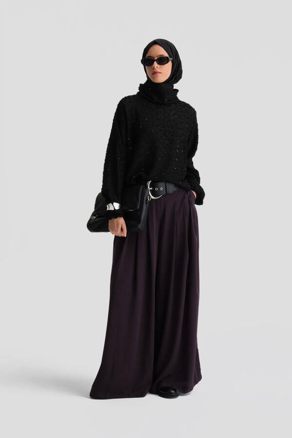 Armine High Waist Pleated Trousers (24K2700) Purple - 1