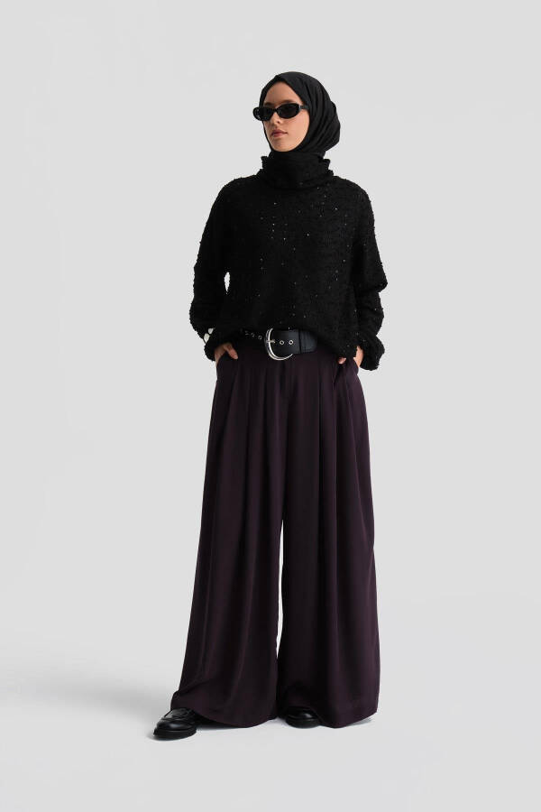 Armine High Waist Pleated Trousers (24K2700) Purple - 2