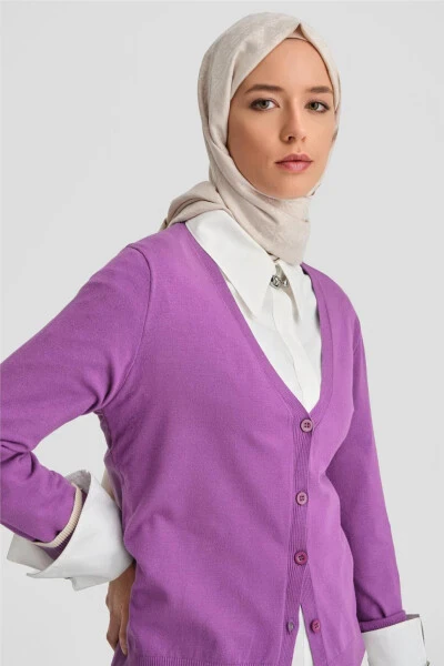 Armine Hırka 24Kd2402 Mor - 5