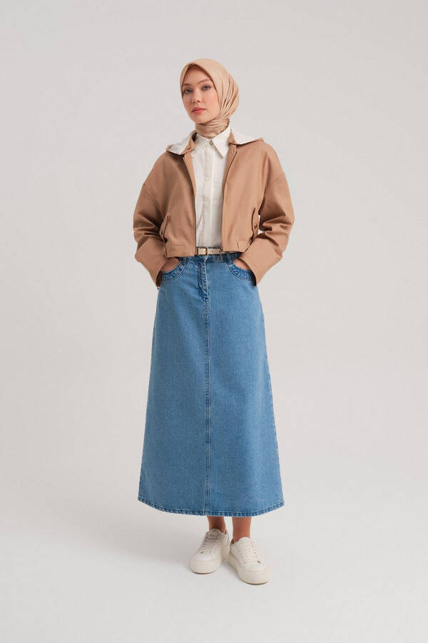 Armine Hooded & Belted Cotton Jacket 24Y5406 Camel - 1