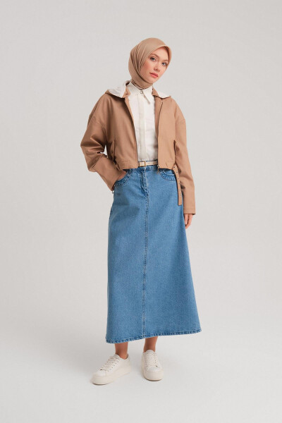 Armine Hooded & Belted Cotton Jacket 24Y5406 Camel - 3