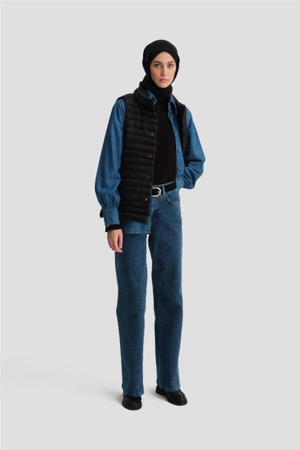 Armine ingich kapitone yelek 24KD7526 qora - 4