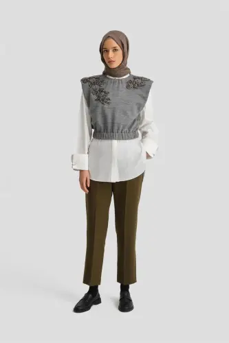 Armine Ironed Pants 24K2710 Khaki - 2